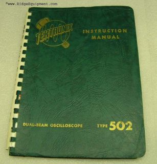 Tektronix 502 Dual Beam Oscilloscope Instruction Manual