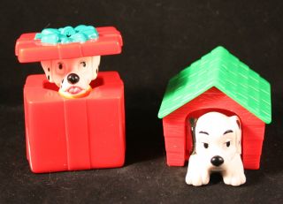  christmas ornament toys dog house features dalmatian puppy inside