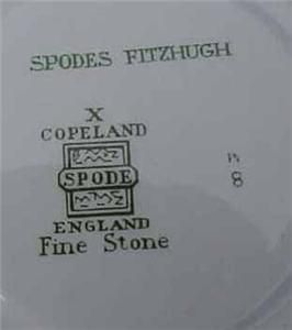 Spode Fitzhugh England Fine Stone Green Cup Saucer Copeland Excellent
