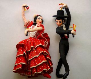 Spain SPANISH FLAMENCO DANCERS DOLL bought in Seville 1970 Composition
