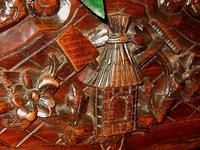 Black Forest Huge Walnut Planter Box W/ Several EPERGNE Art Glass