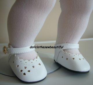 Flat Rate SHIP Doll Clothes Fits Bitty Baby White Dress Shoes EZ Close