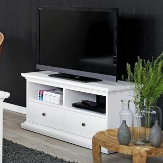 White TV Stand Flat Screen 40 inch Television Entertainment Center New