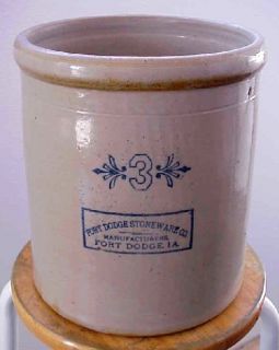 Gallon Fort Dodge Stoneware Company Crock Circ 1896 1906