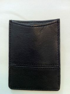 Mens Fred Meyer GNW ID Wallet Clip Genuine Leather Black NWT