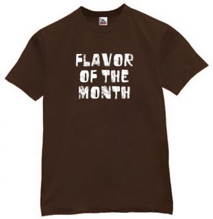 Flavor of The Month T Shirt Cool Funny Retro Tee Brwn L