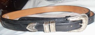 Lucchese leather Belt with Fritch Bros Sterling Buckle Hardware