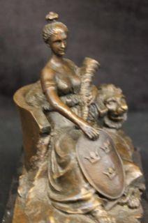 Roman Goddess of Prosperity Lady Luck Fortuna Cold Cast Bronze Statue