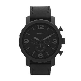 men s nate stainless steel and leather watch black jr1354 new arrival
