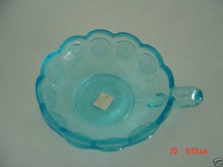 Fostoria Blue Coin Glass Candy Dish Handled