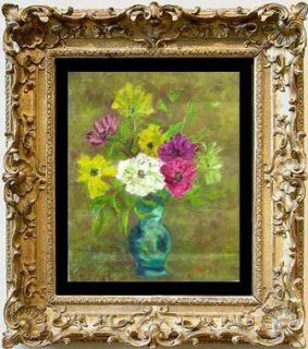16 Large Oil Painting Zoe Schminke 1950 Art Flower Vase