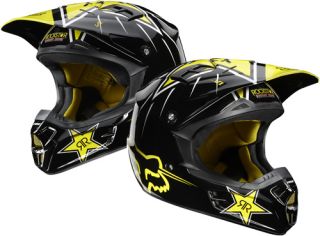 Fox Racing Youth V 1 V1 Rockstar Energy Off Road Helmet Black Yellow
