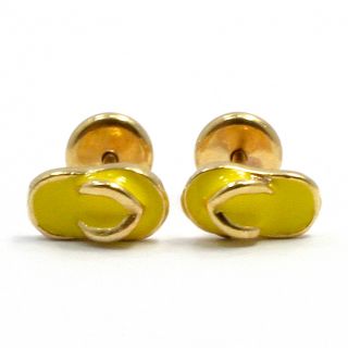 Tiny Flip Flops Gold 18K GF Earrings Baby Girl Kids Yellow Enamel High