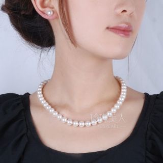 80 Off FreeS H 6 7mm 18in AAA Akoya White Pearls Necklace Earrings 14k