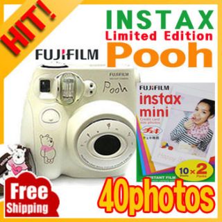 Fujifilm Instax Mini 7S Pooh Film Camera Instax Mini Film 4PACKS