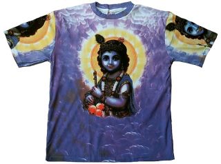 Lord Krishna Karma Hindu Avatar Bhakti Deity Tattoo Goa Trance Art T