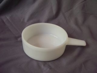French Onion Soup Chili Bowl with Handle White Glass 14oz Glasbake? J