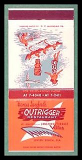 1950s Frances Langfords Outrigger Matchcover FL