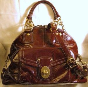 Coach Francine Legacy Mahogany Patent Leather Satchel Handbag