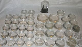   of 44 Vintage ANCHOR HOCKING Clear Glass Furniture Coasters Sliders