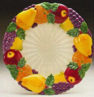  Oval Serving Platter Sunflower Fruits Basketweave EC Fitz Floyd