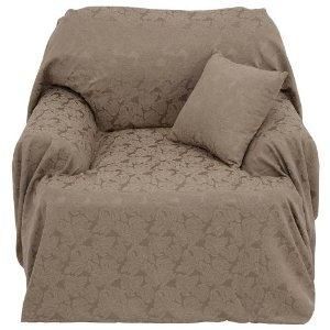  Cotton Rich Jacquard Leaf Furniture Throw Cover and Pillow Set