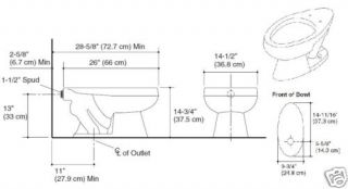 Kohler Wellcomme White Elongated Toilet Bowl Rear Spud K 4349 0