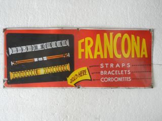 Vintage Sign Board Adfor Francona Watch Strap Bracelet Adv EHS