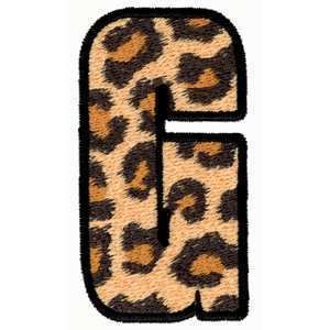 Leopard Print Letter G Alphabet Emb Iron on Patch