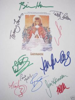  Signed Script X11 David Bowie Jim Henson George Lucas Frank Oz reprint
