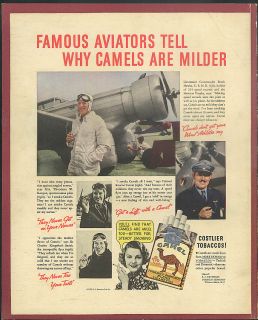  Aviators Camel Cigarette ad 1935 Frank Hawks Roscoe Turner Mrs Kenyon