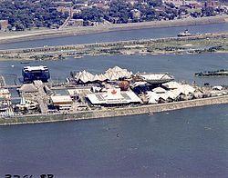 The Expo 67 site on Île Notre Dame with the Canada, Quebec and