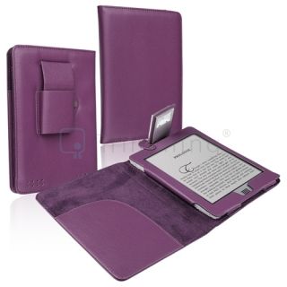  Leather Folio Case Cover w Light for  Kindle Touch Tablet