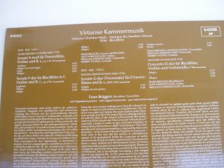 Frans Bruggen Virtuose Kammermusik Telefunken LP