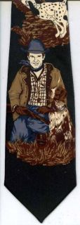  Tie Bird Hunters Pointer Dog Novelty Cowboy Rifle Fratello Neckties