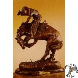 RATTLESNAKE by Frederic Remington Bronze Handcast Sculpture w Marble