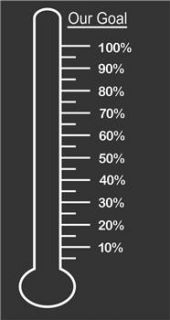 Fundraising Goal Thermometer Vinyl Decal Perfect for Dry Erase Boards