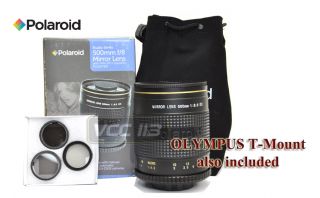 Polaroid 500mm Telephoto Mirror Lens for Olympus E330 E410 E620 E520
