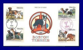  on 4 stamps on 1 cover boston terrier collins number t801 fred collins