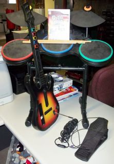 Wii Game Guitar Hero World Tour Game Micro Drums Cymbals Guitar Foot