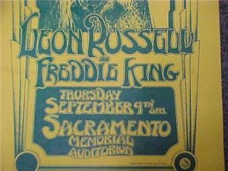 Leon Russell Freddie King Original Poster Sep 9 Sacramento Signed by R