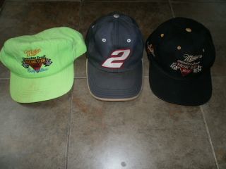 Vintage Lot of 3 hats Nascar #2 Rusty Wallace Racing Baseball Cap