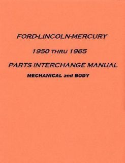 1958 59 60 Edsel 1950 1965 Ford Parts Interchange Book