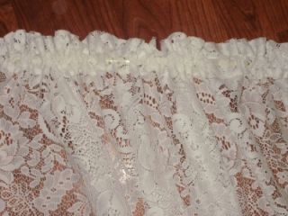 Shabby White Roses Lace French Door Curtain Panel