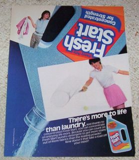 1986 Ad Fresh Start Laundry Soap Tennis Lady Print Ad