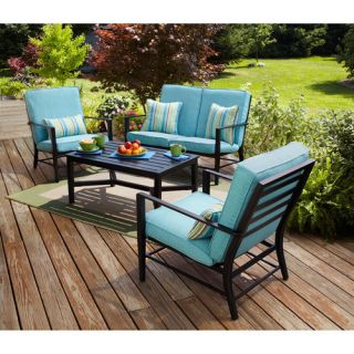  Conversation Set Outdoor Patio Furniture Chairs Table Cushions