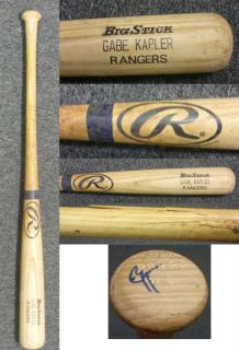 Gabe Kapler Game Used Big Stick Rangers Cracked Bat