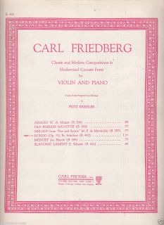 Carl Friedberg Rondo for Violin Piano Sheet Music 2 Part Fischer