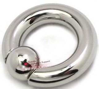 Pair 4G Steel Captive Bead Ring Earrings 4 GA Snap Ear Plugs CBR