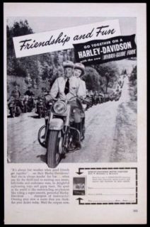 Harley Davidson Hydra Glide *Friendship and Fun* vintage Motorcycle AD